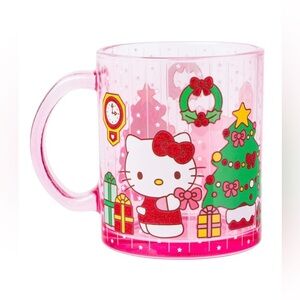 Like New Sanrio Hello Kitty Pink Glass Holiday Cheer Mug!